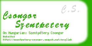 csongor szentpetery business card